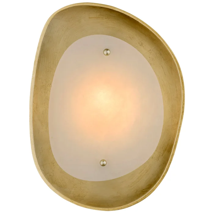 AERIN Samos Small Sculpted Sconce in Gild with Alabaster Wall Light W9.75″ x H12.75″