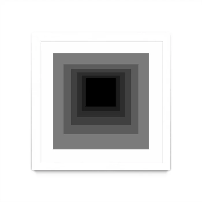 After Josef A Matted and Framed White 36×36 Wall Art|uvre dart murale encadre blanche et mate After Josef A 36×36