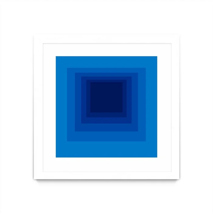 After Josef B Matted and Framed White 30×30 Wall Art|uvre dart murale encadre blanche et mate After Josef B 30×30