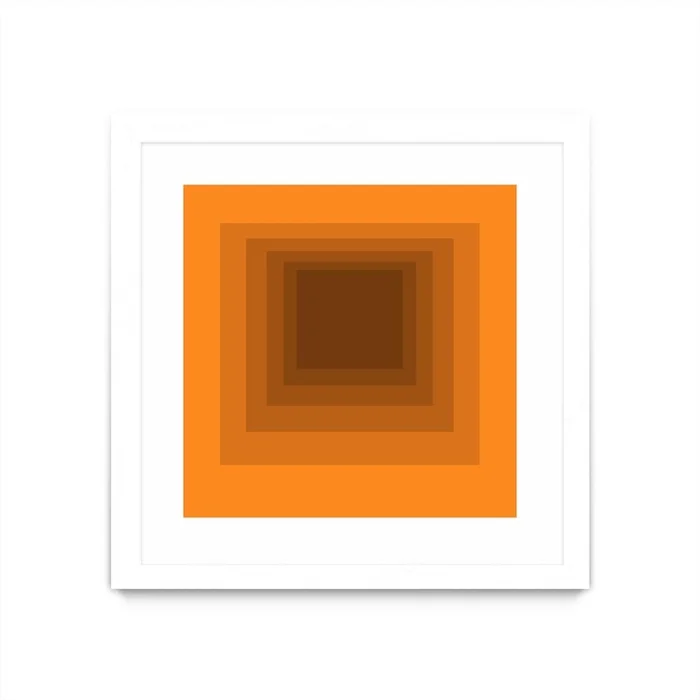 After Josef F Matted and Framed White 36×36 Wall Art|uvre dart murale encadre blanche et mate After Josef F 36×36