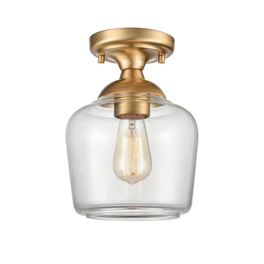 Agnes One Light Semi Flush Mount in Satin Brass (45|81564/1)