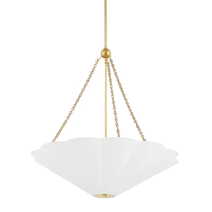 Alana 3-Light Pendant in Aged Brass 11L x 26W x 28H