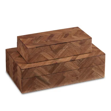 Alfeo Wood Box Set of 2 Box Set of 2 in Natural (142|1200-0643)