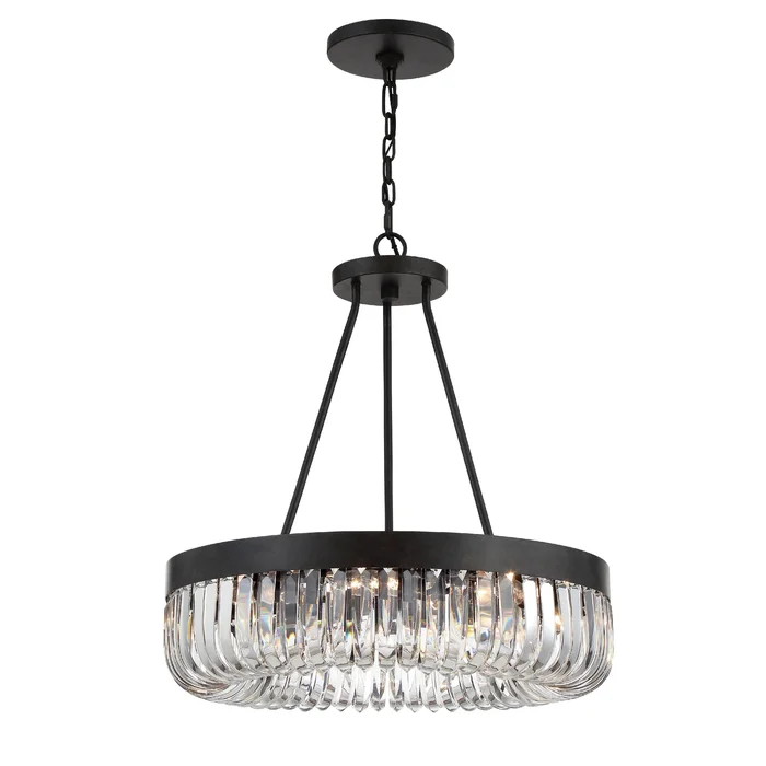 Alister 8 Light Charcoal Bronze Chandelier Hand Cut Crystal 23.25″W x 25.25″H x 23.25″D