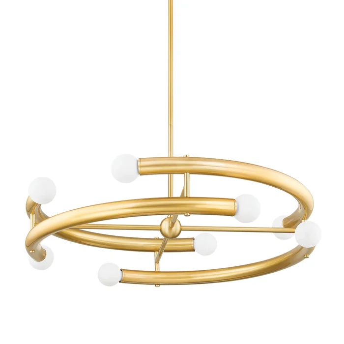 ALLEGRA 8-Light Chandelier in Aged Brass 16.25L x 36W x 7.75H