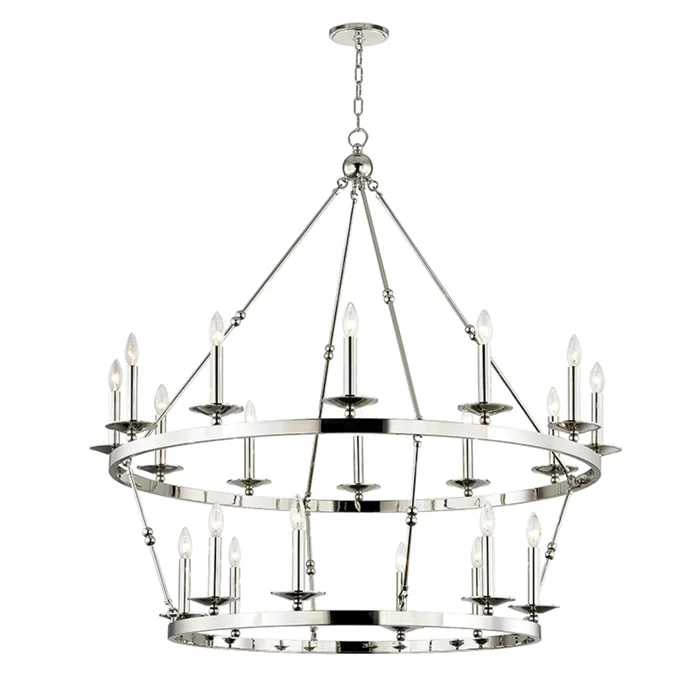 Allendale 20-Light Chandelier in Polished Nickel 46.75L x 46.75W x 38H