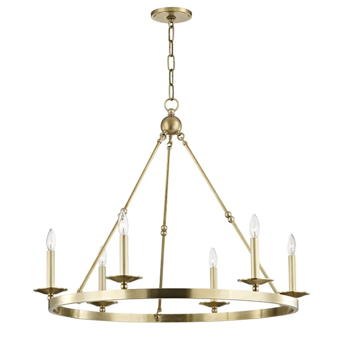Allendale 6-Light Chandelier in Aged Brass 35.75L x 35.75W x 29.75H