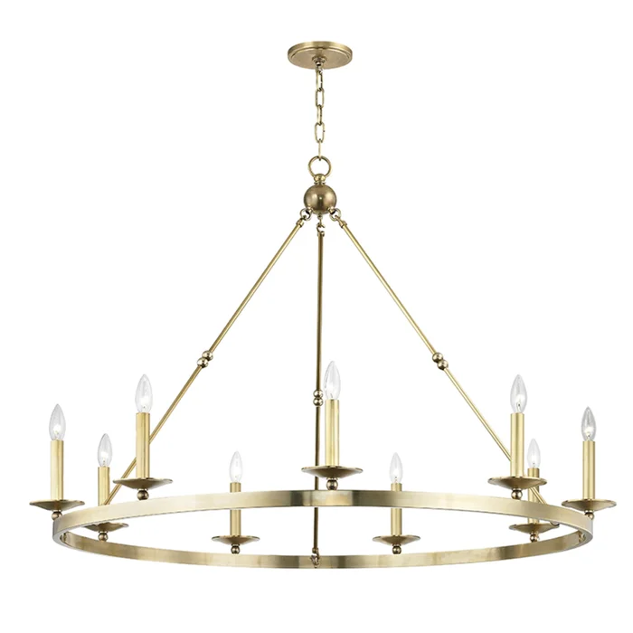 Allendale 9-Light Chandelier in Aged Brass 46.25L x 46.25W x 33.75H