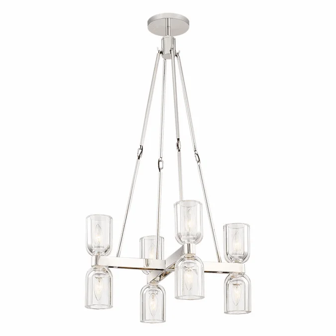 Alora CH338822PNCC Lucian Contemporary Polished Nickel Mini Hanging Chandelier