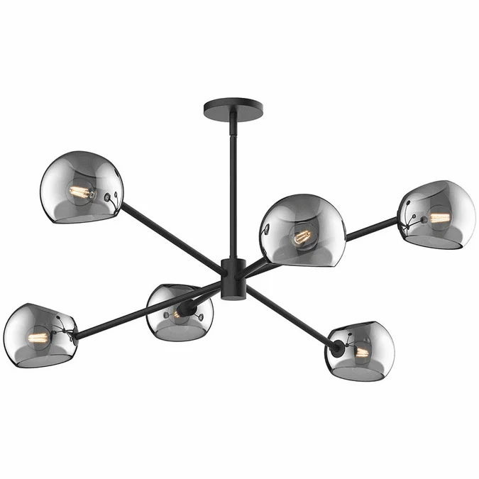 Alora Mood CH548637MBSM Willow Contemporary Matte Black Chandelier Lamp