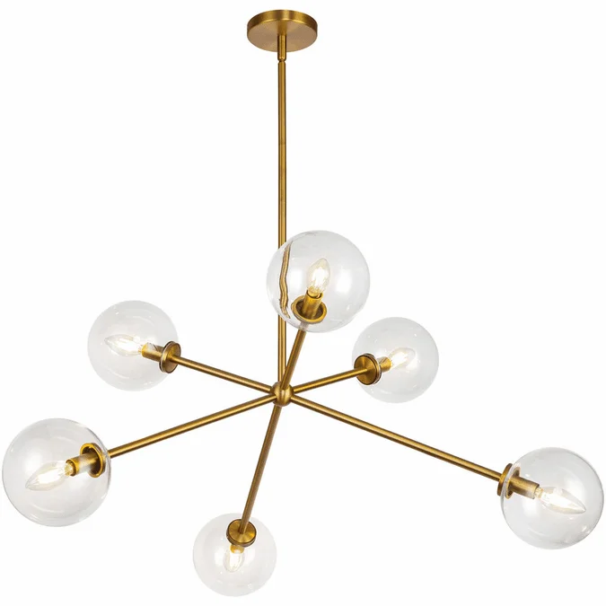 Alora Mood CH549640AGCL Cassia Modern Aged Gold Chandelier Light