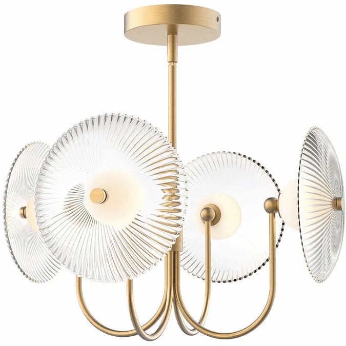Alora Mood PD417904BGCR Hera Modern Brushed Gold LED Flush Mount Ceiling Light Fixture