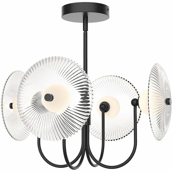 Alora Mood PD417904MBCR Hera Modern Matte Black LED Flush Lighting