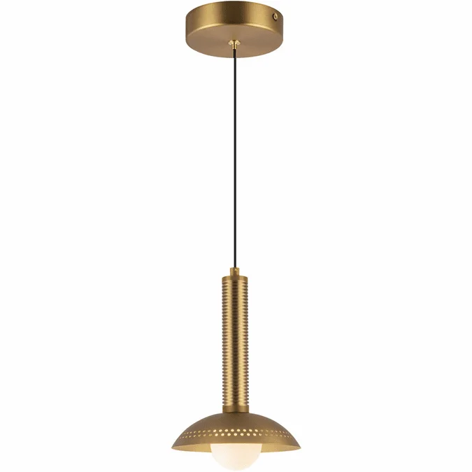 Alora Mood PD616109BGOP-UNV Arden Contemporary Brushed Gold / Opal Glass LED Mini Lighting Pendant