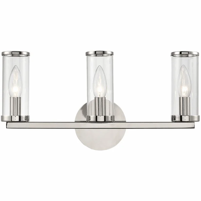 Alora WV309033PNCG Revolve Modern Polished Nickel 3-Light Bath Sconce