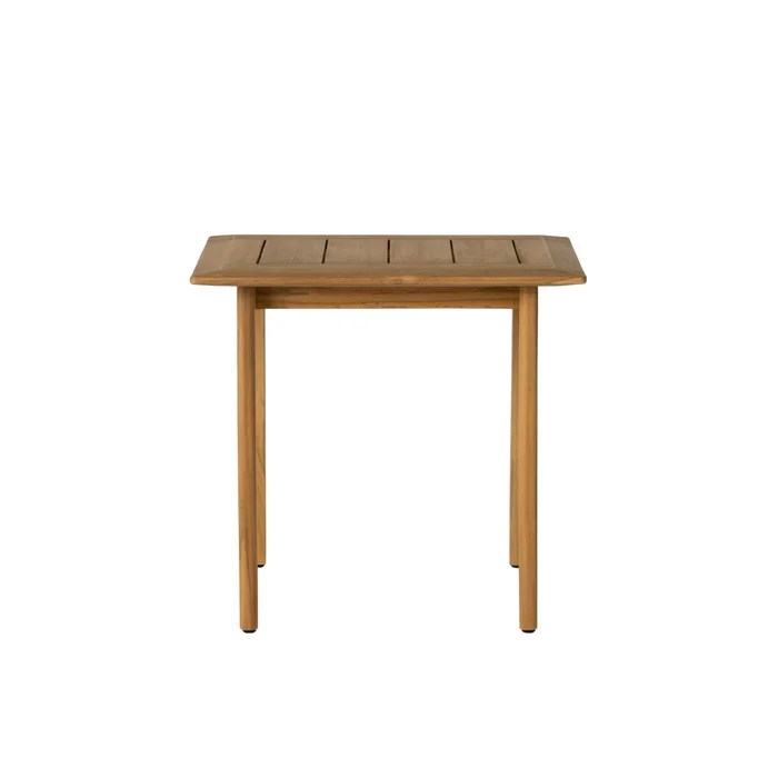 alpine 24″ square end table in natural teak finish
