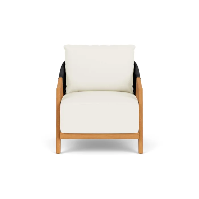 alpine lounge chair in natural teak finish with sailcloth salt fabric grade c