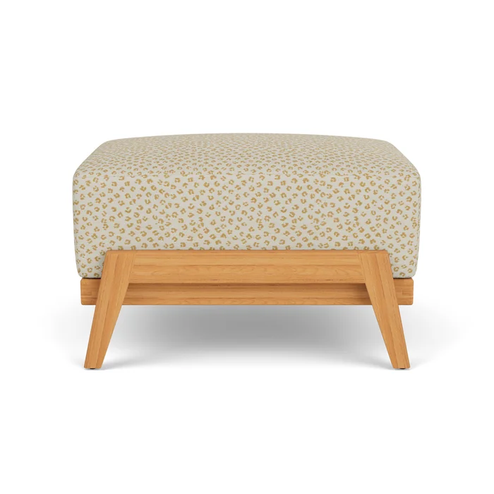 alpine ottoman in natural teak finish with bebot sisal fabric grade c