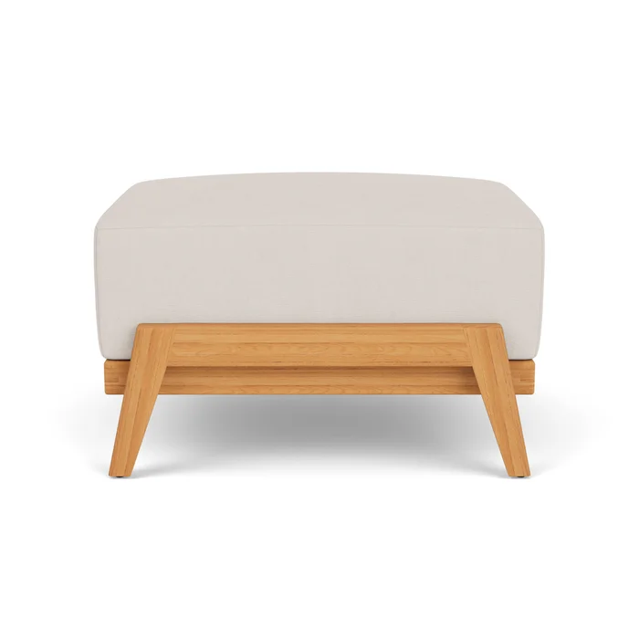 alpine ottoman in natural teak finish with canvas canvas fabric grade a