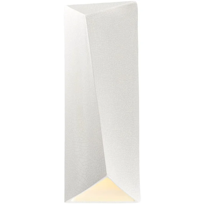 Ambiance Large Rectangle Outdoor LED Wall Sconce – White Crackle – CER-5897W-CRK