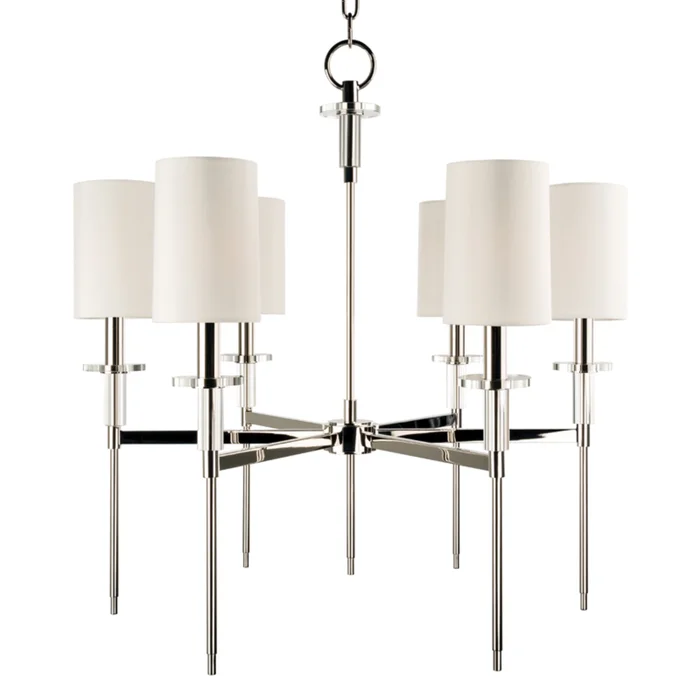 Amherst 6-Light Chandelier in Polished Nickel 25L x 25W x 25.5H