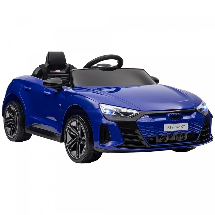 Aosom Audi Rs E-tron Gt Licensed Ride On Car, 12v Battery Powered Electric Car With Remote Control, Suspension Wheels, Soft Start, Horn, Music, Headlights, Navy Blue
