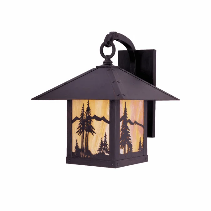 Arroyo Craftsman TRB-12MN Timber Ridge 12 inch Outdoor Wall Sconce with Mountain Filigree
