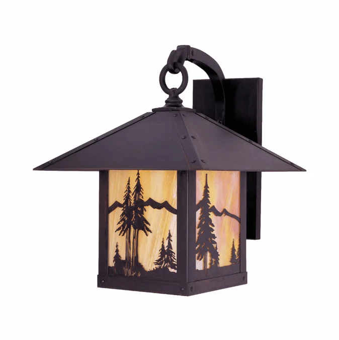 Arroyo Craftsman TRB-16MN Timber Ridge 16 inch Outdoor Wall Sconce with Mountain Filigree