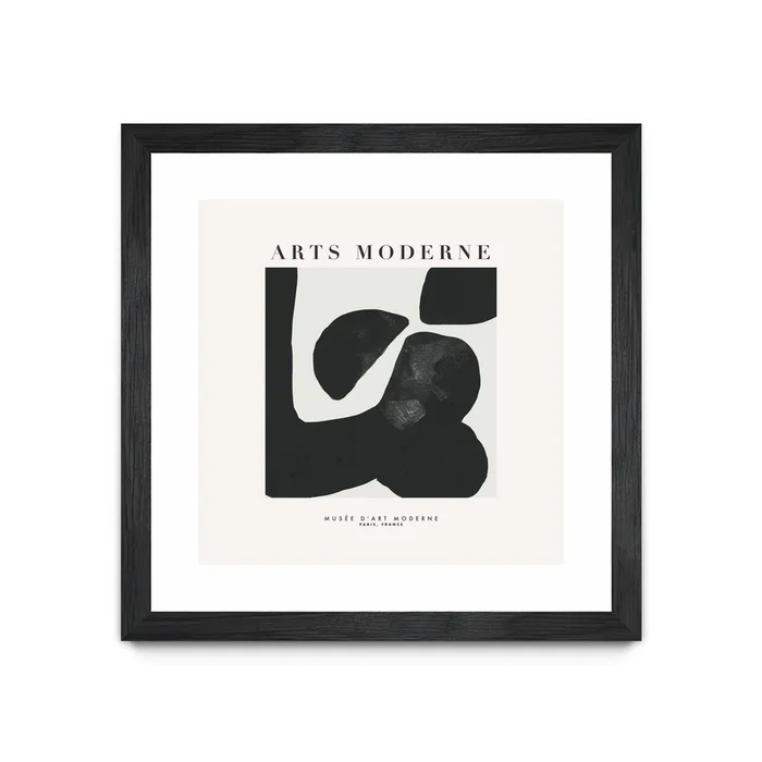 Art Moderne Matted and Framed Black 36×36 Wall Art|uvre dart murale encadre noire et mate Art Moderne 36×36