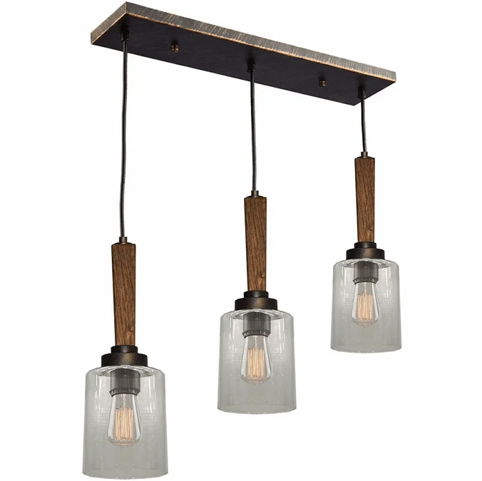 Artcraft AC10143BB Legno Rustico Burnished Brass Multi Pendant Hanging Light
