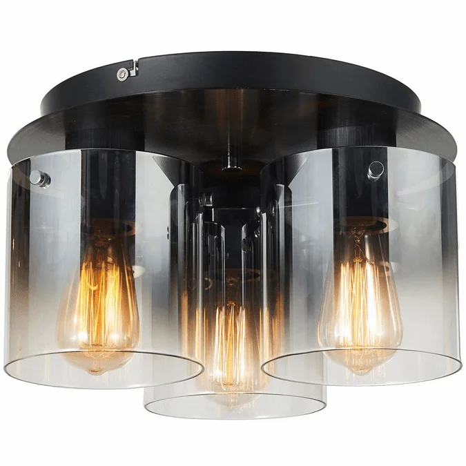 Artcraft AC11524SM Henley Modern Satin Black Flush Mount Light Fixture