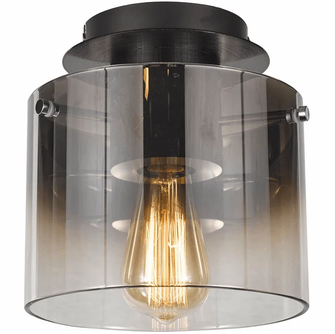 Artcraft AC11525SM Henley Contemporary Satin Black Flush Ceiling Light Fixture