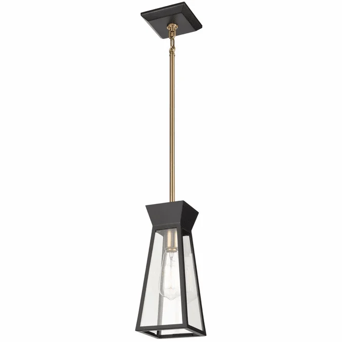 Artcraft AC11850BK Lucian Modern Black and Brushed Brass LED Hanging Pendant Light