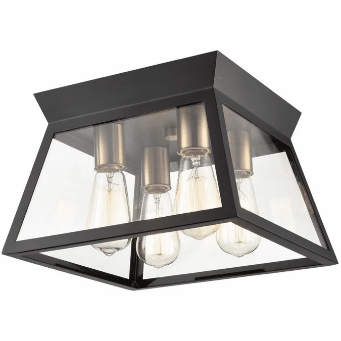 Artcraft AC11853BK Lucian Modern Black and Brushed Brass LED Flush Mount Lighting