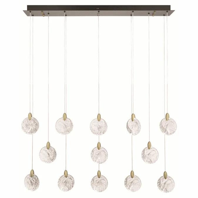 Artcraft AC12154BB Snowflake Modern Satin Brass LED Kitchen Island Lighting