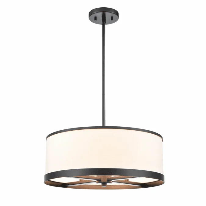 Artcraft AC12162BK High Street Modern Black Drum Hanging Light