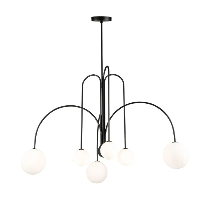 Artcraft Comet 6 Light Chandelier – Semi Matte Black – AC6656BK