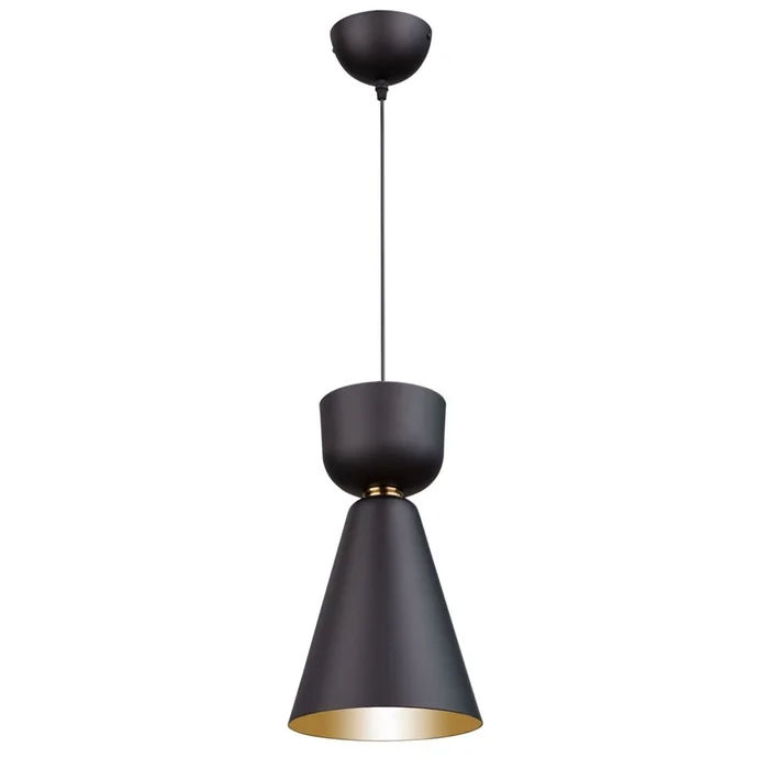 Artcraft Tempo 1 Light Small Pendant – Matte Black and Brass – SC13290BK