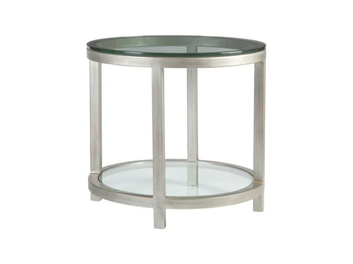 Artistica Home Metal Designs Per Se Round End Table in Argento 2013-950-46