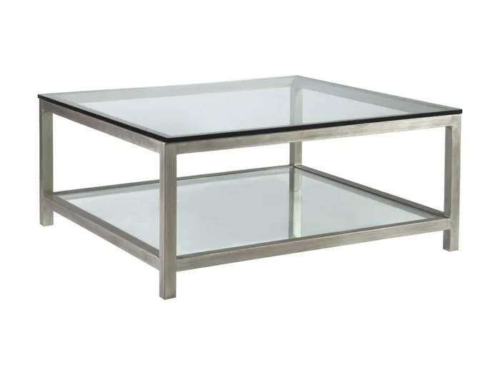 Artistica Home Metal Designs Per Se Square Cocktail Table in Argento 2013-947-46