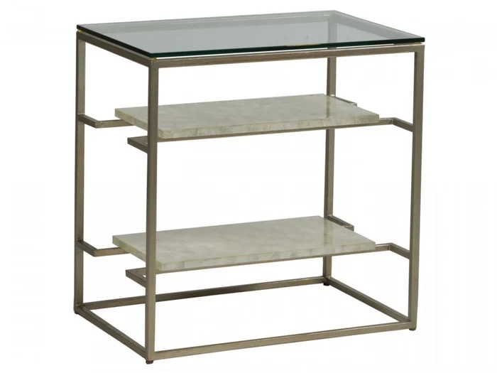 Artistica Home Signature Designs Cumulus Capiz Tier Table in Champagne Foil 2156-955C