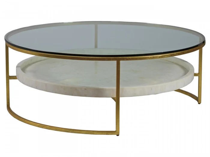Artistica Home Signature Designs Cumulus Large Round Cocktail Table in Gold Foil 2024-941C