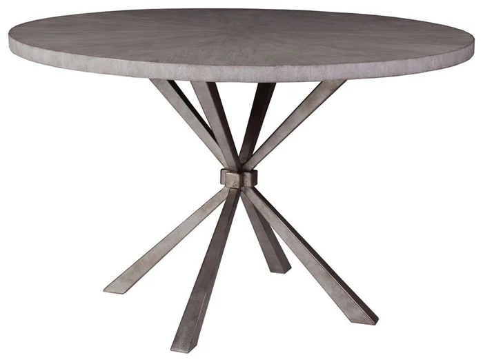 Artistica Home Signature Designs Iteration Round Dining Table in Antiqued Silver 2085-870C
