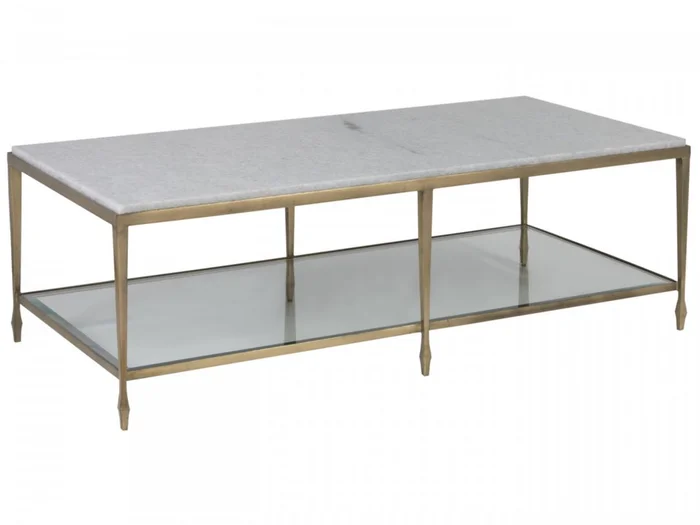 Artistica Home Signature Designs Sashay Gold Rectangular Cocktail Table in Antiqued Gold 2214-945