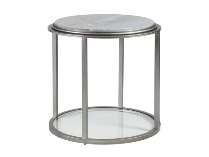 Artistica Home Signature Designs Treville Round End Table in Antiqued Silver 2174-953