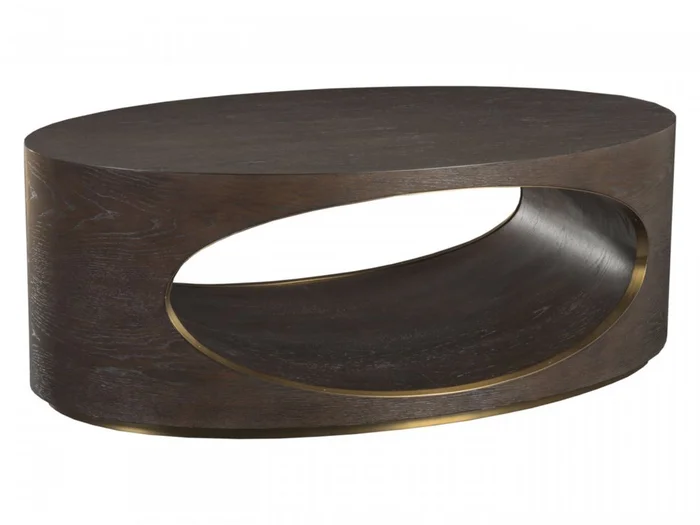 Artistica Home Verbatim Oval Cocktail Table in Rich Brown 2170-949