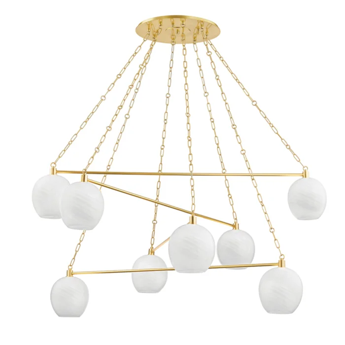 Asbury Park 8-Light Chandelier in Aged Brass 54.5L x 54.5W x 26.25H