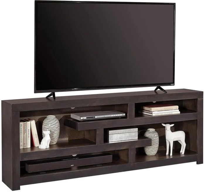 Aspenhome Avery Loft 72″ Open Display/Console in Ghost Black DY972-GHT