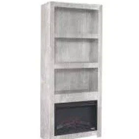Aspenhome Avery Loft 74″ Fireplace Display Case in Limestone WDY3472F/12-LIM