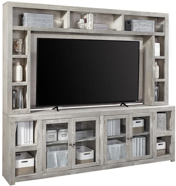 Aspenhome Avery Loft 97″ Console & Hutch in Limestone WDY1270-LIM;WDY1270H-LIM